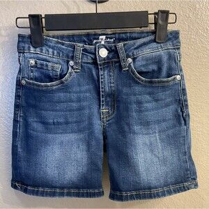 Seven For All Mankind Girls Size 14 Blue Jean Shorts Stretch Outdoors 5 Pocket U